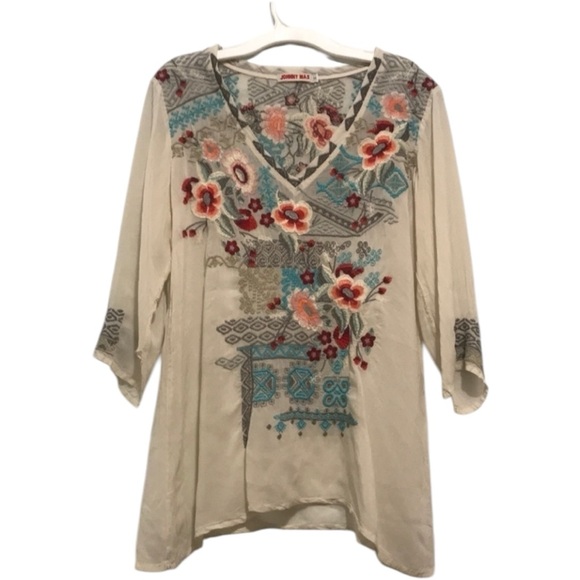 10. Johnny Was Freyja Freyja Embroidered Blouse S - Picture 2 of 16
